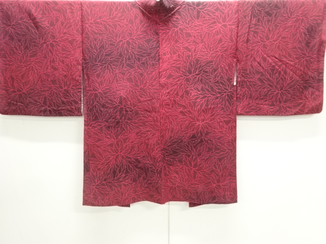 JAPANESE KIMONO / HAORI / SILK / LEAVES